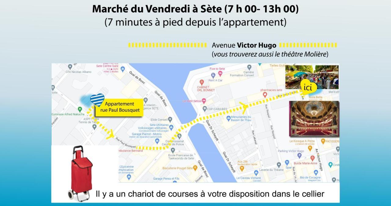 Ferienwohnung + Jardin Au Calme Avec Bbq + Cellier + Garage Sète Exterior foto